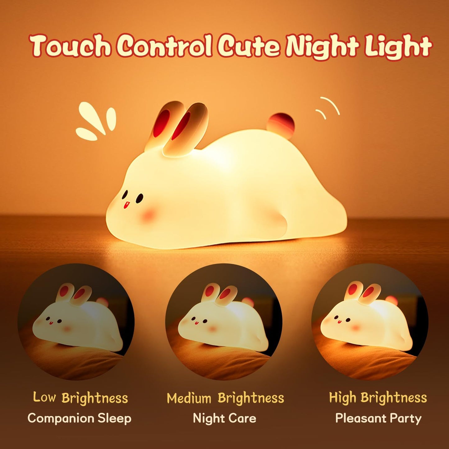 Adorable Big Face Bunny LED Night Light