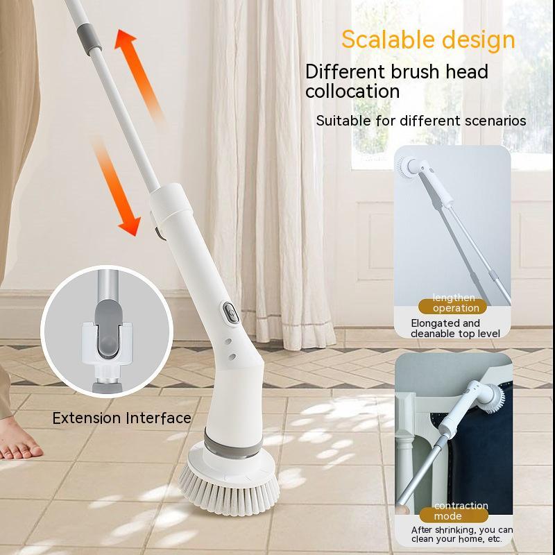 6-in-1 Cleaning Scrubber with Long Handle