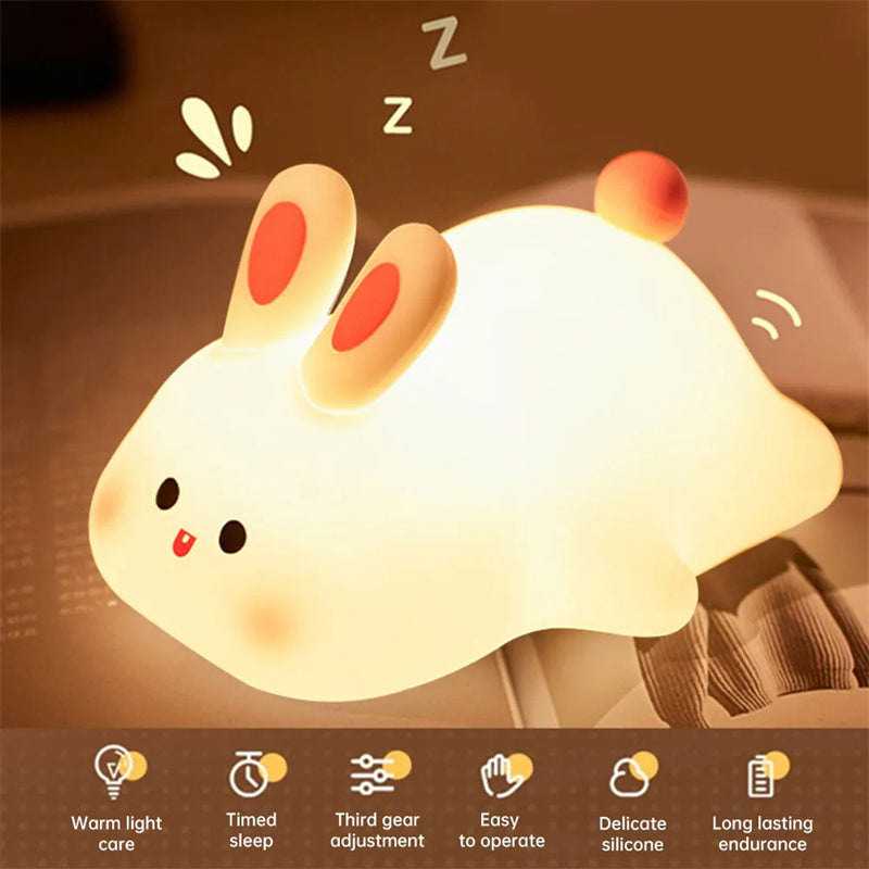 Adorable Big Face Bunny LED Night Light