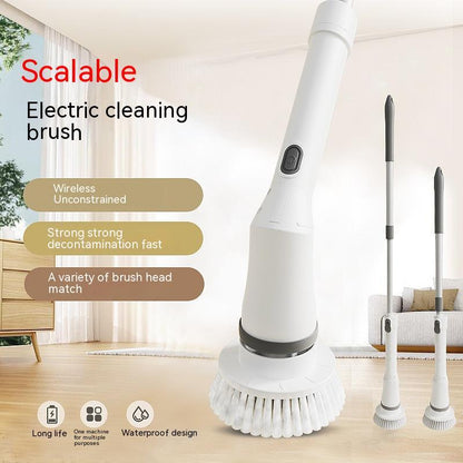 6-in-1 Cleaning Scrubber with Long Handle