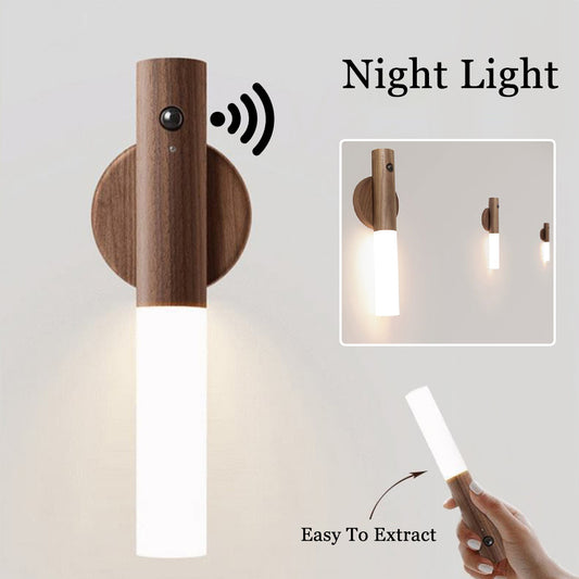 Magnetic Wood Motion Night Light