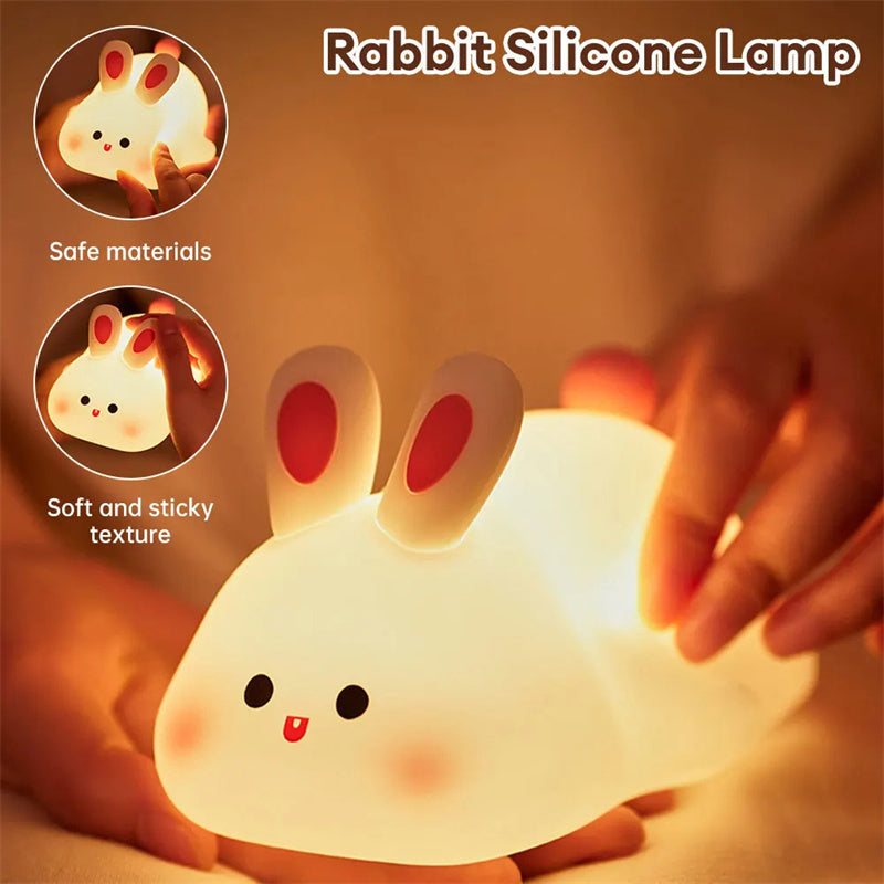 Adorable Big Face Bunny LED Night Light