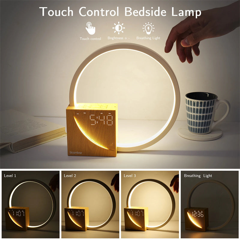 Touch Bedside Lamp with Alarm